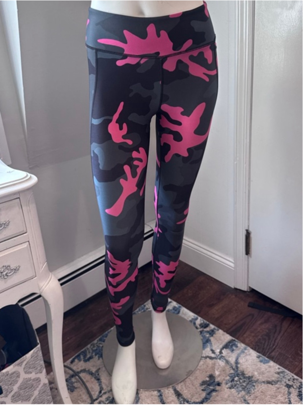 Polo Ralph Lauren Pink Camo Leggings Women Small SP Stretch Activewear Rare